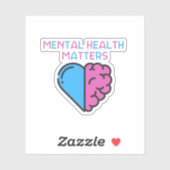 Fragen der psychischen Gesundheit, Herz Aufkleber (Blatt)