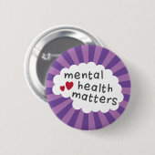 Fragen der psychischen Gesundheit im Abzeichen Button (Vorne & Hinten)
