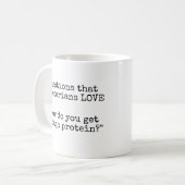 Fragen der Vegetarier-LIEBE - Protein Kaffeetasse (Vorderseite Links)