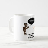 “Fragen für einen Pilz” Kaffeetasse (Vorderseite Links)