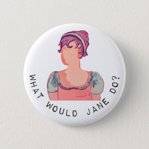 Fragen-Knopf-Abzeichen Janes Austen Button