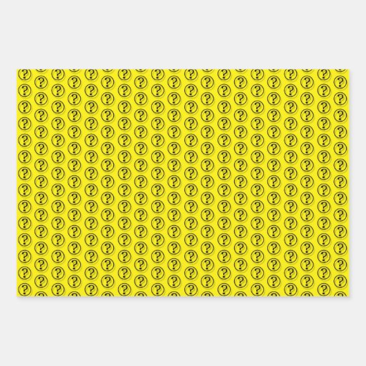 Fragen - Muster gelb Geschenkpapier Set (Vorderseite 3)