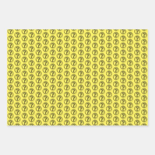 Fragen - Muster gelb Geschenkpapier Set (Vorderseite 2)