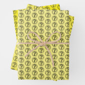 Fragen - Muster gelb Geschenkpapier Set (Beispiel)