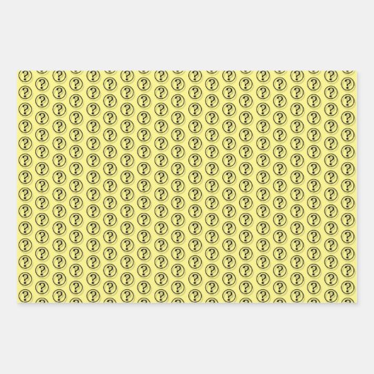 Fragen - Muster gelb Geschenkpapier Set (Vorderseite)