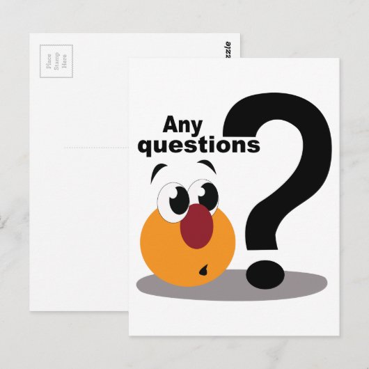 Fragen Postkarte (Vorne/Hinten)