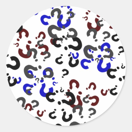 Fragen Runder Aufkleber (Vorderseite)