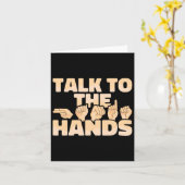 Fragen Sie die amerikanische Gebärdensprache an. Karte (Gelbe Blume)