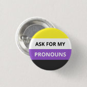Fragen Sie für mein Pronomen-Nicht-Binäres Button (Vorne & Hinten)