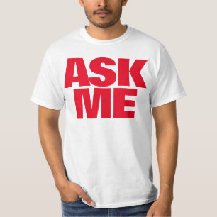 Fragen Sie mich, den ich glücklich bin, rotem T-Shirt