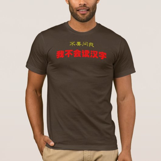 Fragen Sie mich nicht, ich kann Chinesen nicht T-Shirt (Vorderseite)