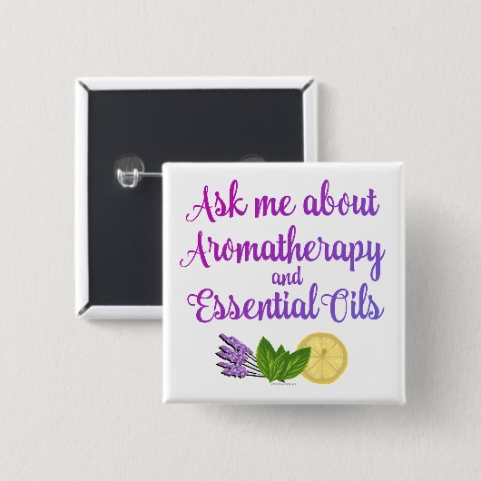 Fragen Sie mich über Aromatherapy-wesentliche Button (Vorne & Hinten)