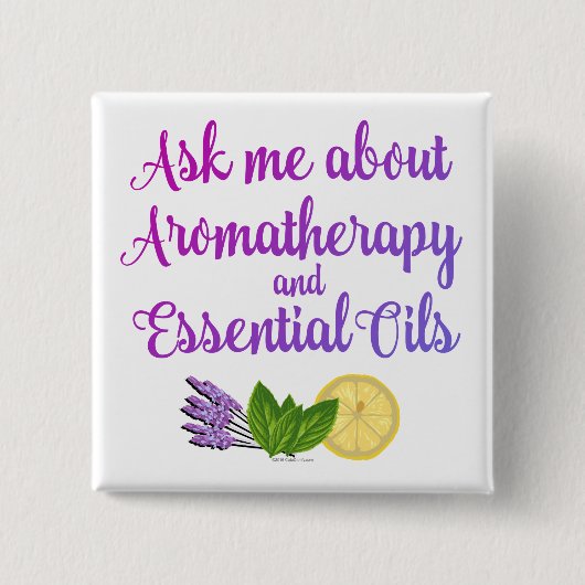 Fragen Sie mich über Aromatherapy-wesentliche Button (Vorderseite)