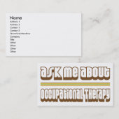 Fragen Sie mich über Beschäftigungstherapie Visitenkarte (Vorne/Hinten)