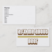 Fragen Sie mich über Bier Visitenkarte (Vorne/Hinten)