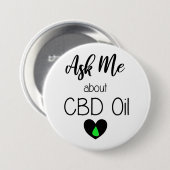 Fragen Sie mich über CBD Öl - CBD Button (Vorne & Hinten)