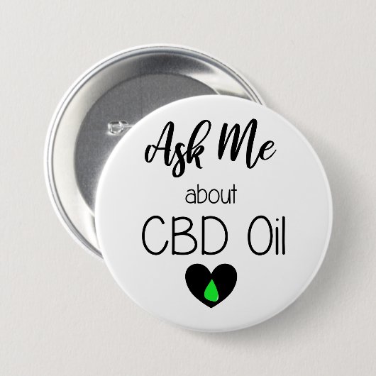 Fragen Sie mich über CBD Öl - CBD Button (Vorne & Hinten)
