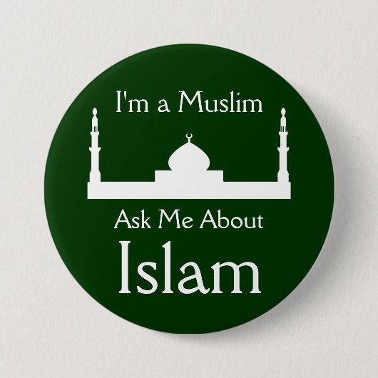 Fragen Sie mich über Islam Button (Vorderseite)
