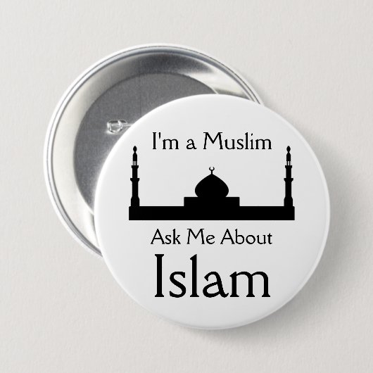 Fragen Sie mich über Islam Button (Vorne & Hinten)