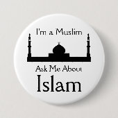 Fragen Sie mich über Islam Button (Vorderseite)