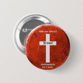Fragen Sie mich über Jesus! Button (Vorne & Hinten)