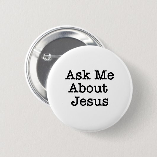 FRAGEN SIE MICH ÜBER JESUS-KNOPF BUTTON (Vorne & Hinten)