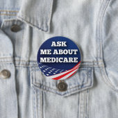 Fragen Sie mich über Medicare 3" runder Knopf Button (Beispiel)