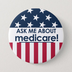Fragen Sie mich über Medicare - Amerika Button