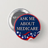 Fragen Sie mich über Medicare Button (Vorne & Hinten)