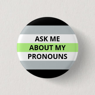 Fragen Sie mich über mein Pronomina Agender Button