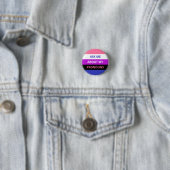 Fragen Sie mich über mein Pronomina Genderfluid Button (Beispiel)