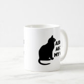Fragen Sie mich über meine Katze Kaffeetasse (VorderseiteRechts)