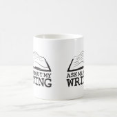 Fragen Sie mich über meine Schreibens-Tasse Kaffeetasse (Mittel)