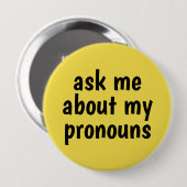 fragen Sie mich über meinen gelben Hintergrund der Button (Vorne & Hinten)