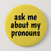 fragen Sie mich über meinen gelben Hintergrund der Button (Vorderseite)
