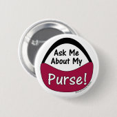 Fragen Sie mich über meinen Geldbeutel Button (Vorne & Hinten)