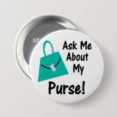 Fragen Sie mich über meinen Geldbeutel-Knopf Button (Vorne & Hinten)