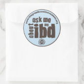 Fragen Sie mich über meinen IBD Aufkleber - Blau (Tasche)