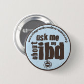 Fragen Sie mich über meinen IBD Knopf - Blau Button (Vorne & Hinten)