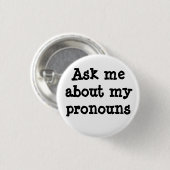 Fragen Sie mich über meinen Pronomenknopf Button (Vorne & Hinten)