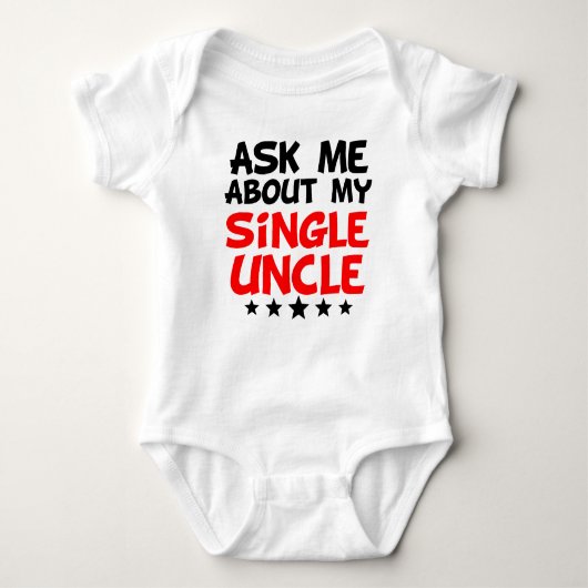 Fragen Sie mich über meinen Single-Onkel Baby Strampler (Vorderseite)