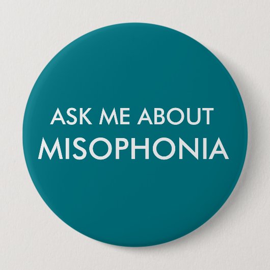 Fragen Sie mich über Misophonia Button (Vorderseite)