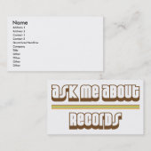 Fragen Sie mich über Platten Visitenkarte (Vorne/Hinten)