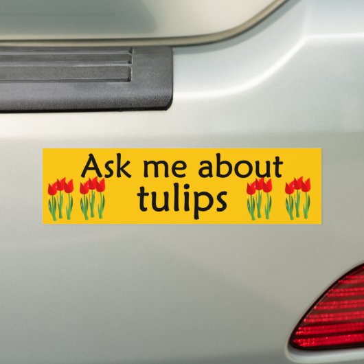 Fragen Sie mich über Tulpen Autoaufkleber (Auf Auto)