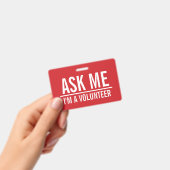 Fragen Sie mir | Rot-Freiwillig-Abzeichen Ausweis (Handheld)