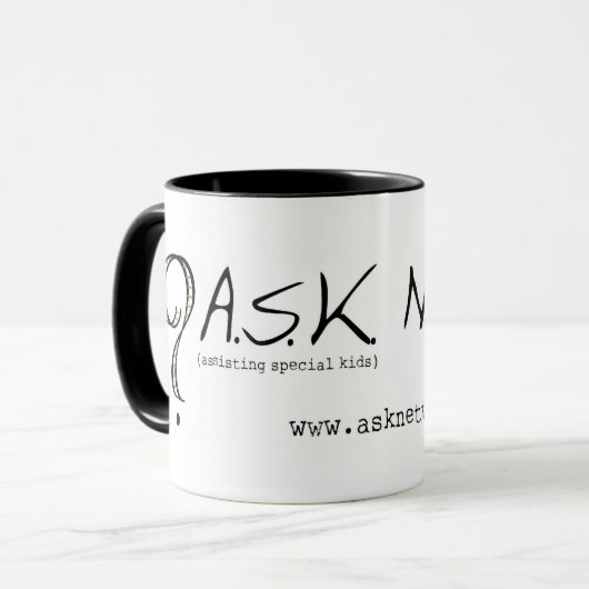 FRAGEN Sie Netz-Tasse Tasse (Vorderseite Links)
