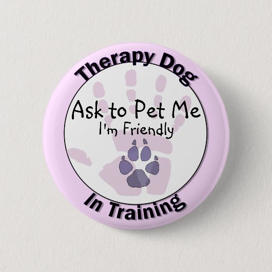 Fragen Sie Pet mich Therapie-Hundeknopf Button (Vorderseite)