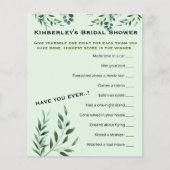 Fragen zu den Spielen für Babydusche (Vorderseite)