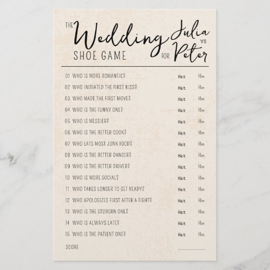 Fragen zum Hochzeitsschuh (Vorderseite)