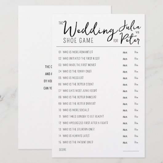 Fragen zum Hochzeitsschuh (Vorne/Hinten)